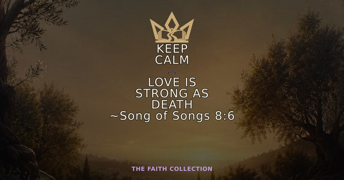 KEEP CALM — LOVE IS STRONG AS DEATH — Faith Crown design