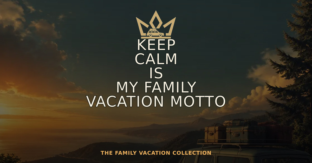 KEEP CALM IS MY FAMILY VACATION MOTTO — Family Vacation Crown design