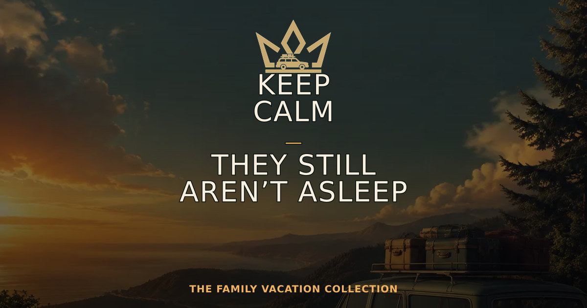 KEEP CALM — THEY STILL AREN’T ASLEEP — Family Vacation Crown design