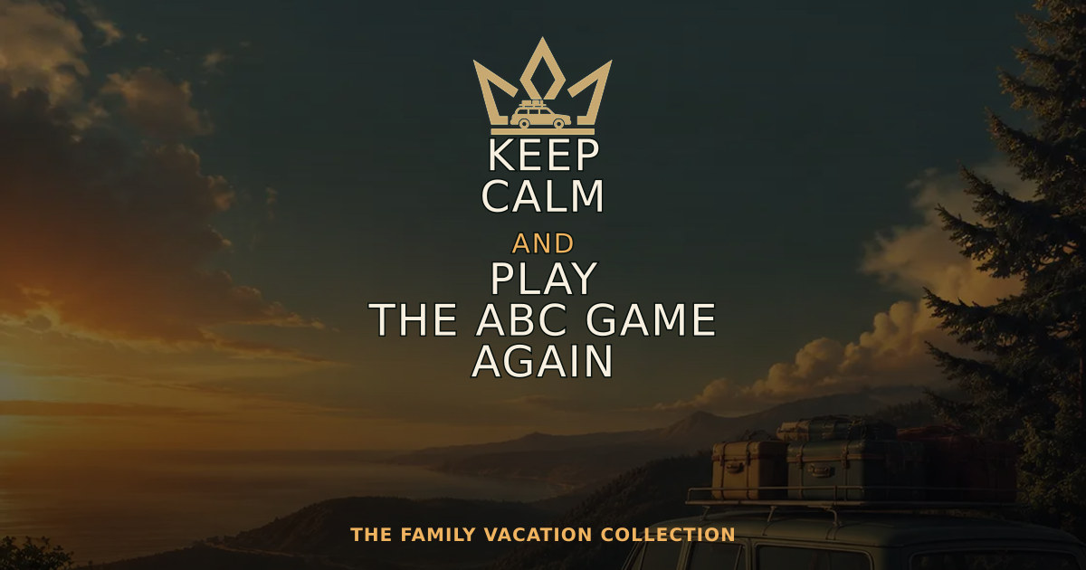KEEP CALM AND PLAY THE ABC GAME AGAIN — Family Vacation Crown design